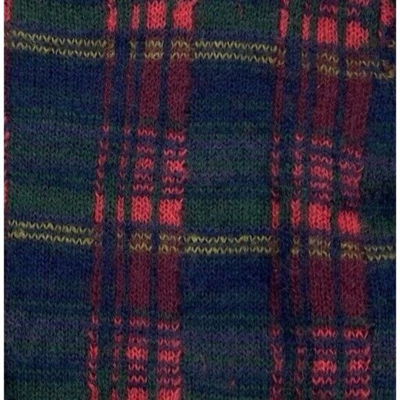 VINTAGE Talbots Wool Blend Sweater Mens M Mohair Plaid 80s Retro Christmas RARE - Picture 12 of 16